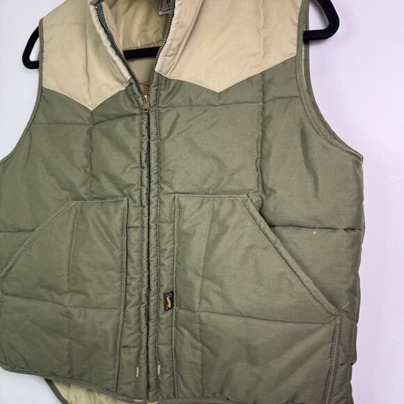 VTG Duxbak Aircel 90s USA Talon Zipper Vest Western Puffer Jacket Coat Green M - Picture 9 of 10